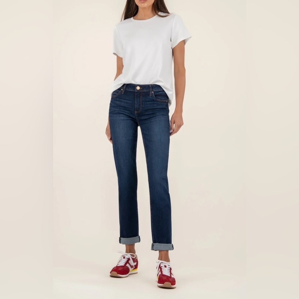 Kut from The Kloth Catherine Mid Rise Boyfriend Jeans Medium Dark Sz 6